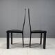 Vintage high back italian leather dining chairs, 1980s