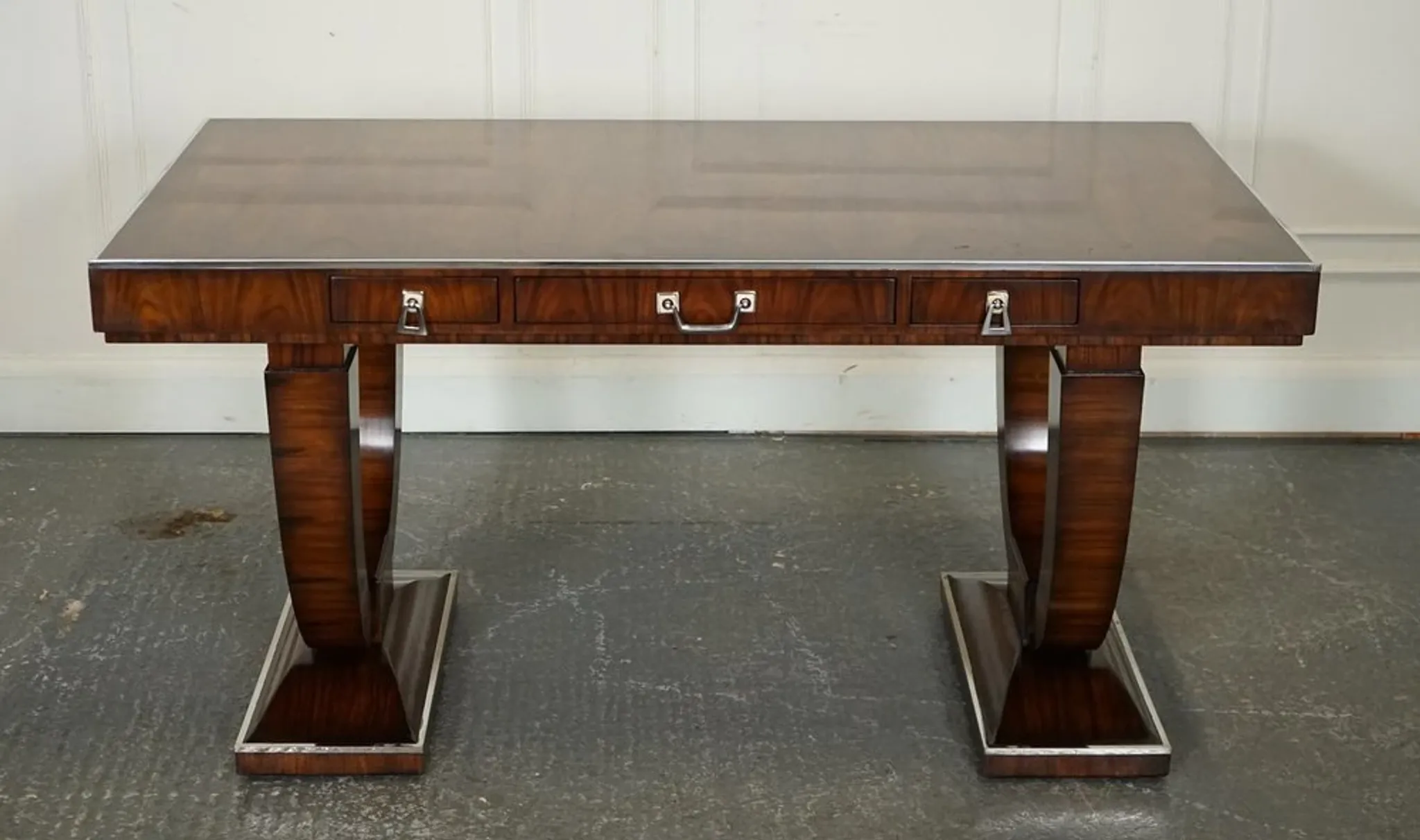 Double-Faced Drawer Desk Art Deco by Theodore Alexander