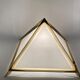 Golden brass Pyramidal table lamp, Christos, Italy 1970