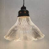 Large holophane industrial glass lamp from the 20s