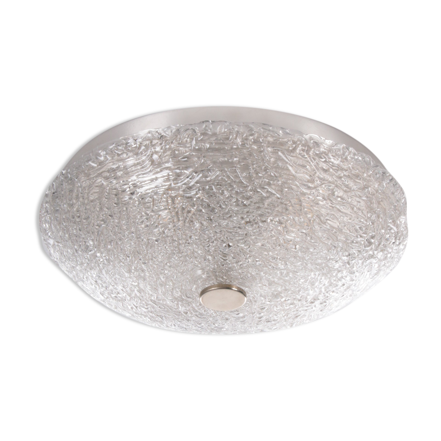 Vintage ceiling lamp with chrome and murano glass, 1960s