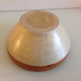 Grey and brown varnished cermic salad / vintage 60-70s