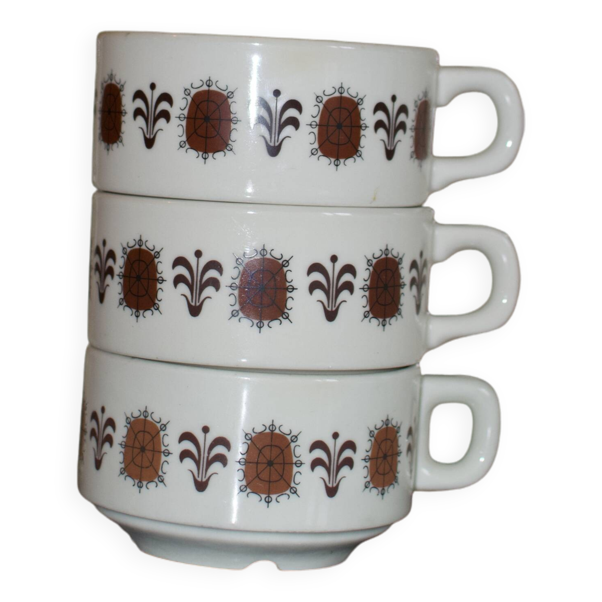 3 vintage stackable porcelain cups from the 70s