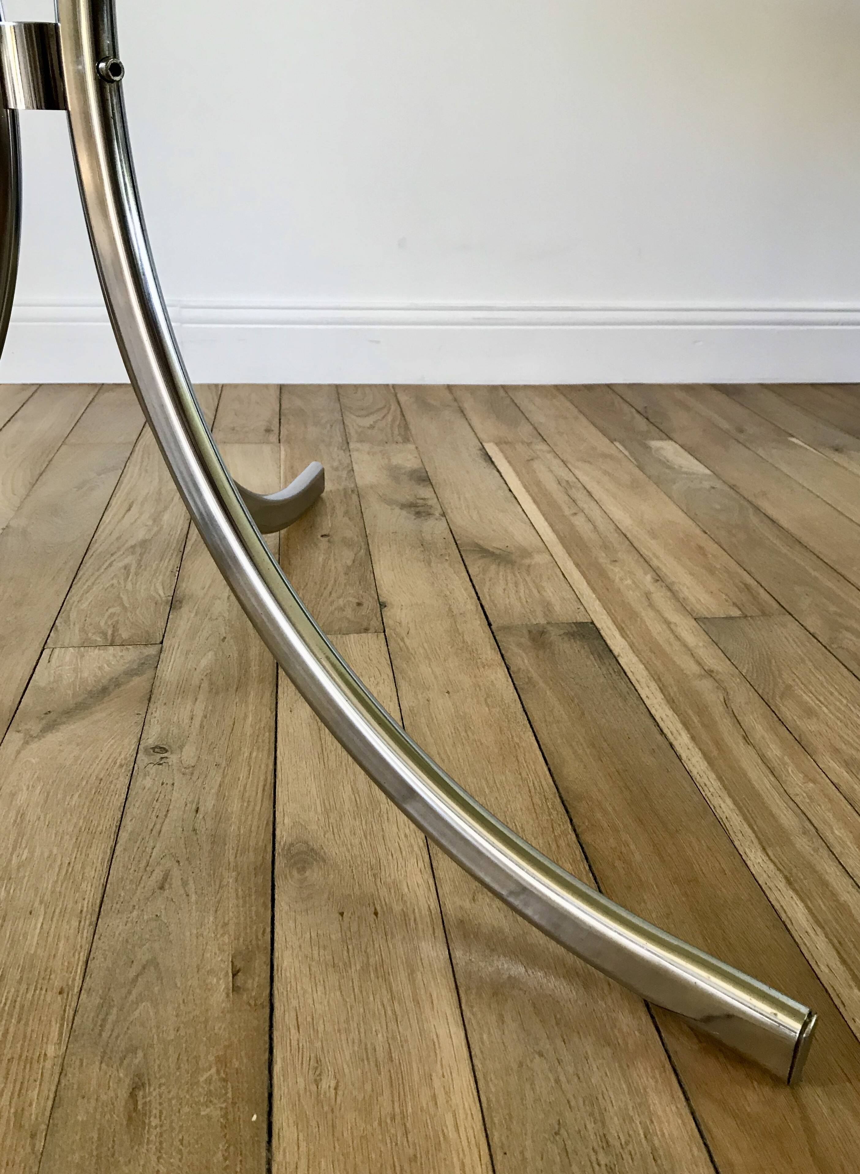 70s design chrome and smoked glass dining table