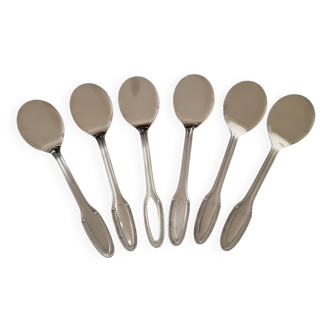 Box of 6 Jean Couzon ice cream spoons in 18/8 stainless steel in perfect condition