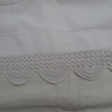 old large pillowcase in thin white monogrammed canvas