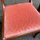 4 dining chairs made of solid wood and pink velvet fabric from the 1950s.