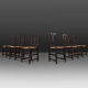 Set of six oak an wicker dining chairs by Victor Courtray