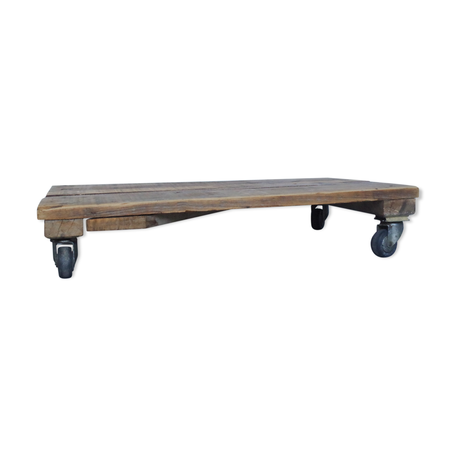 Industrial coffee table - wood and wheels