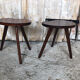 Pair of bedside table scandinavian tripod wood vintage #a240