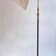 Brass floor lamp with dark brown leather trim, Swedish / Scandinavian Modernity