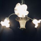 3-light Bronze Basket Chandelier