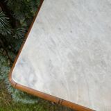 Bamboo and marble bedside table