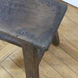 Brutalist teak stool from balî