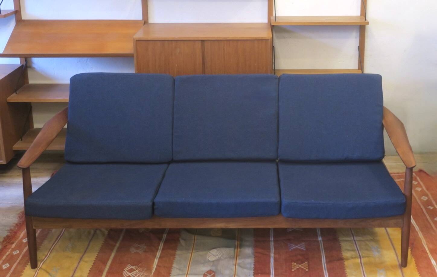 Arne Vodder for France and Sohn FD 164 teak 3-seater sofa, Denmark 1960s