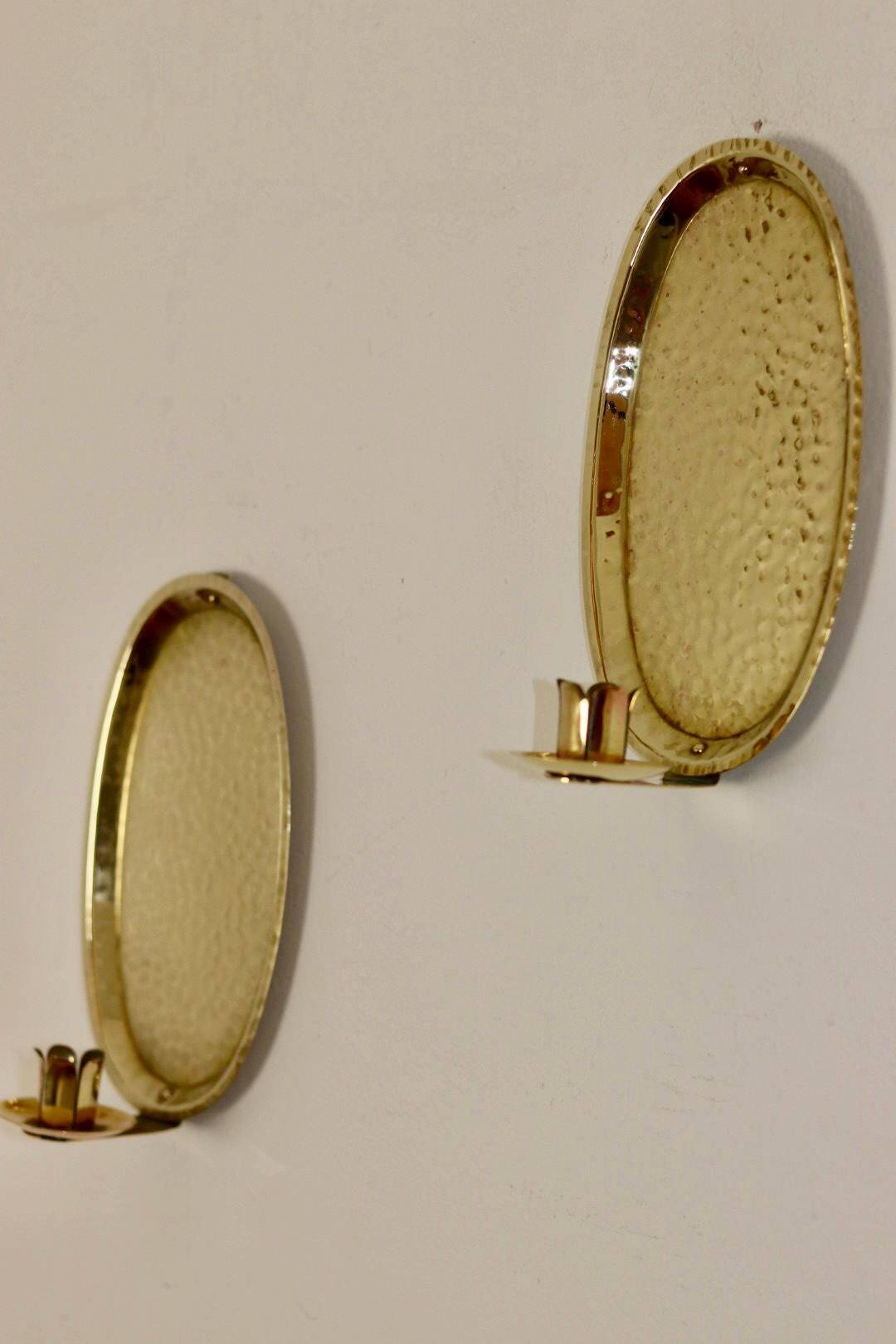 Pair Of Mid Century Swedish Brass Sconces