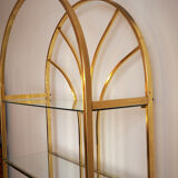 Gold glass and metal shelf