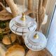 Paire de Baladeuses vintage globes verre dépoli et doré Art déco personnalisables