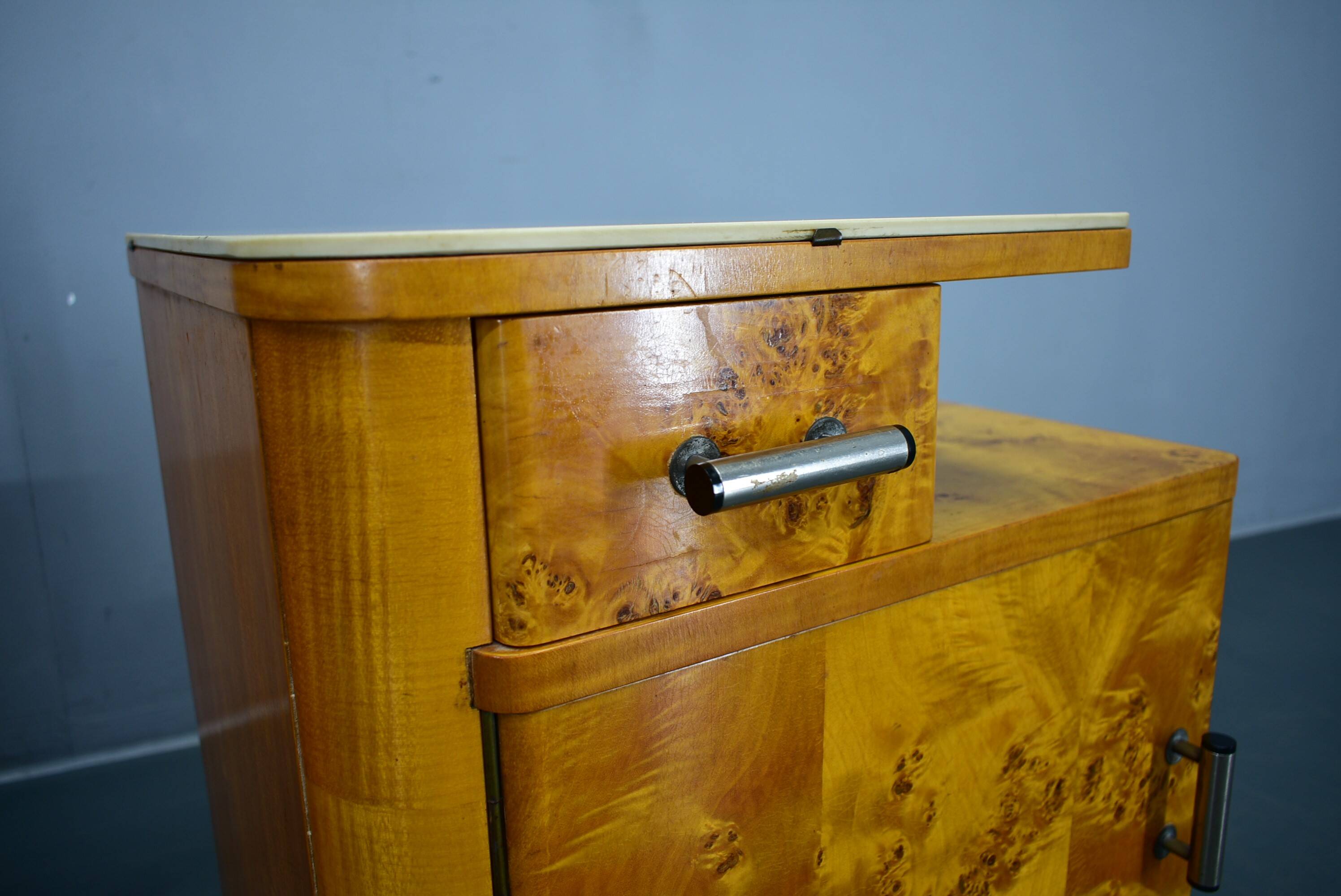 1940s set of bedside tables by Jindrich Halabala, Czechoslovakia