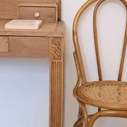 Vintage bamboo and cane chair, Thonet bistro style.