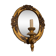 Applique miroir en bois doré en or italien, années 1950