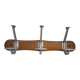 Wall-mounted coat rack in wood and metal with 3 hooks