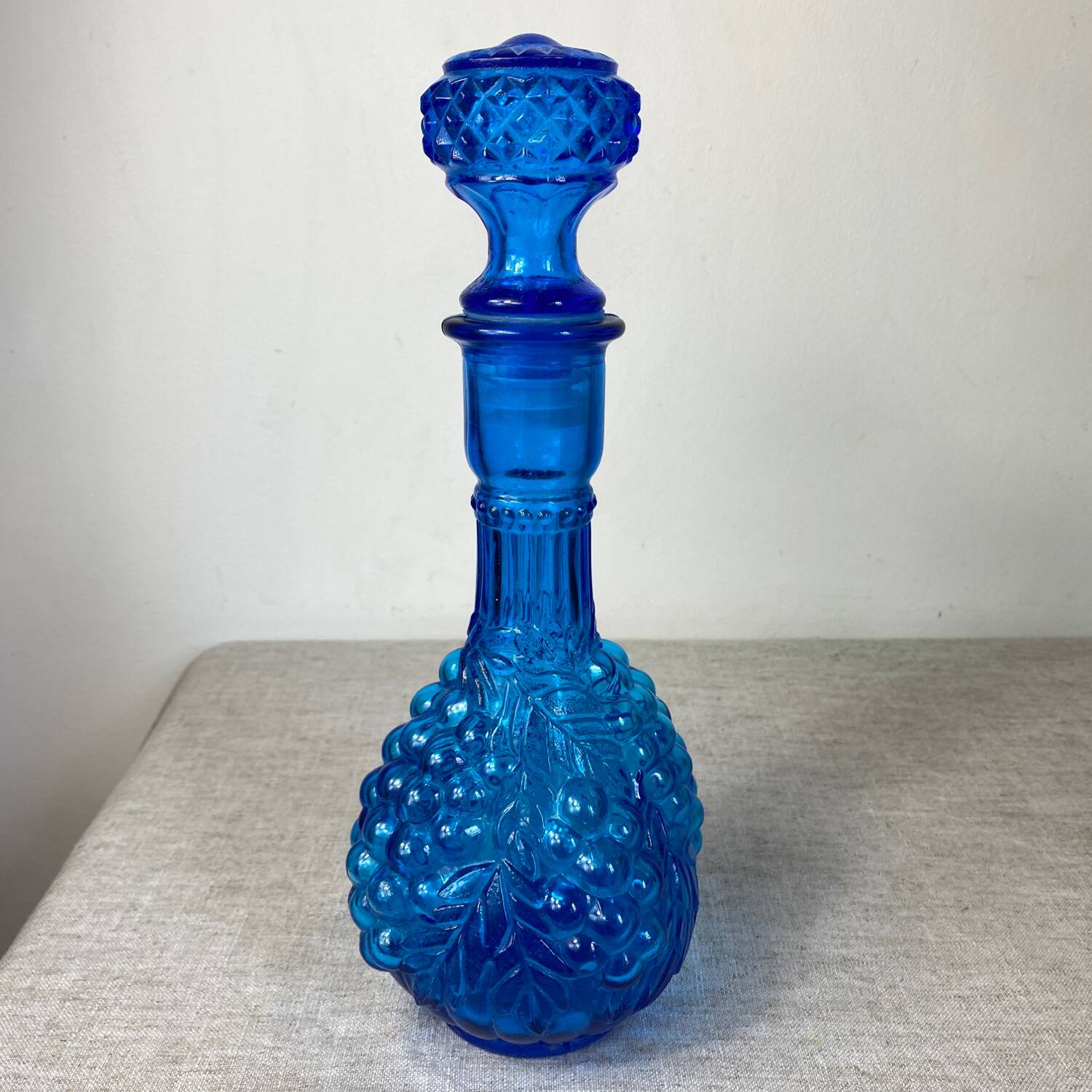 Carafe en verre d’empoli bleu
