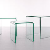 Glass nesting tables italy 1980s