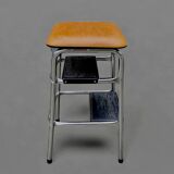 Vintage step stool in Skai and chrome metal - Hailo Klettermax
