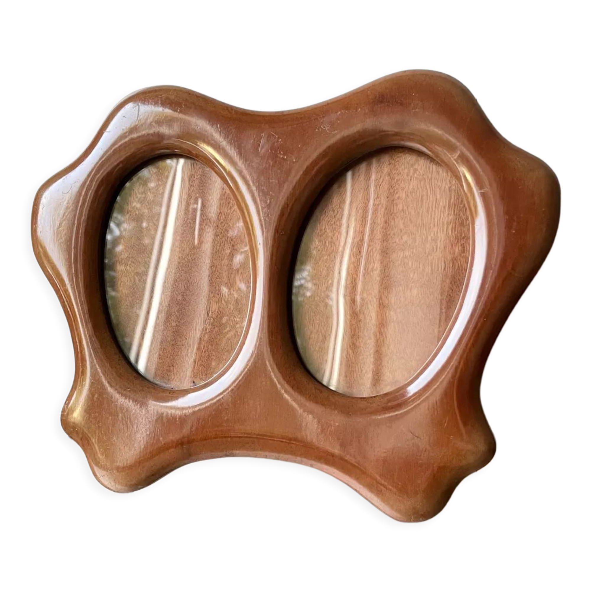 art nouveau  antique wooden double picture frame