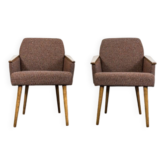 Pair of mid-century modern oak armchairs 1960's germany