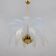 Iridescent Murano Glass and Brass Palm Leaves Chandelier