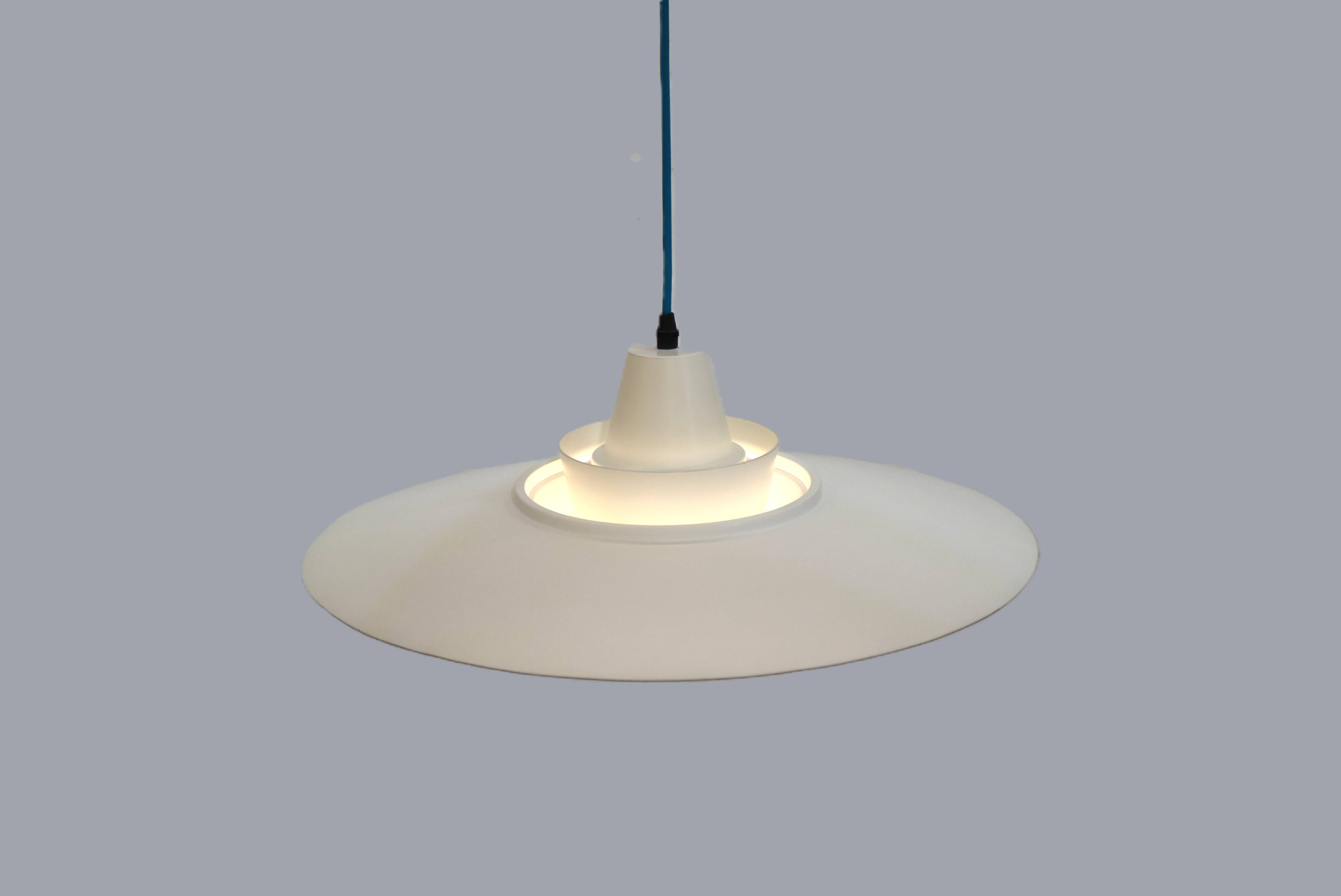 Vintage David Mogensen White Pendant Lamp, Super Light A/S, Danish Mid-Century
