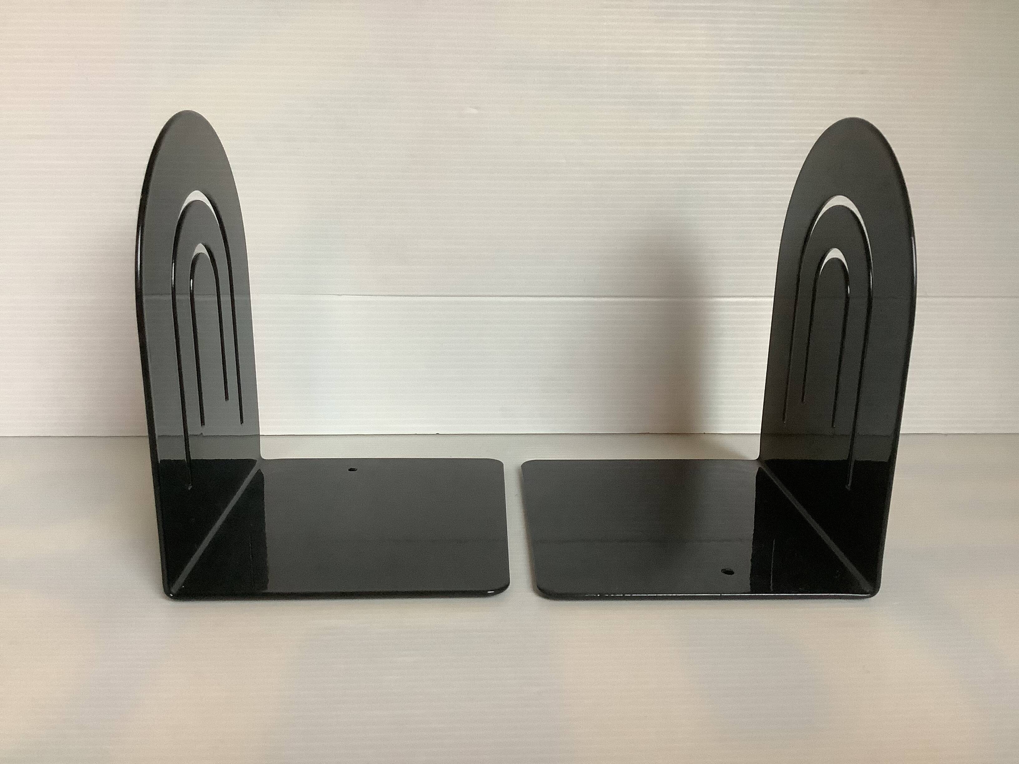 Pair of black metal arched bookends