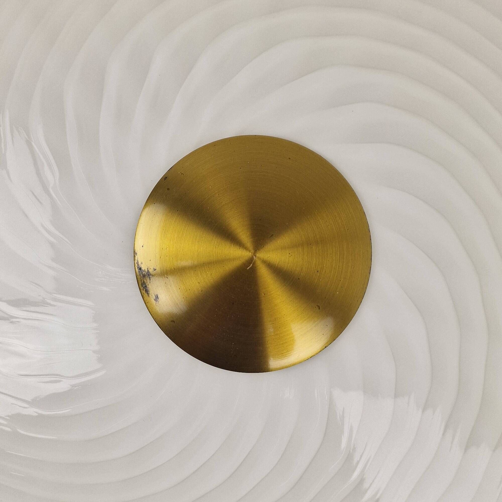 Large Mid-Century Italian Murano Swirl Glass Flush Mount, 1970s