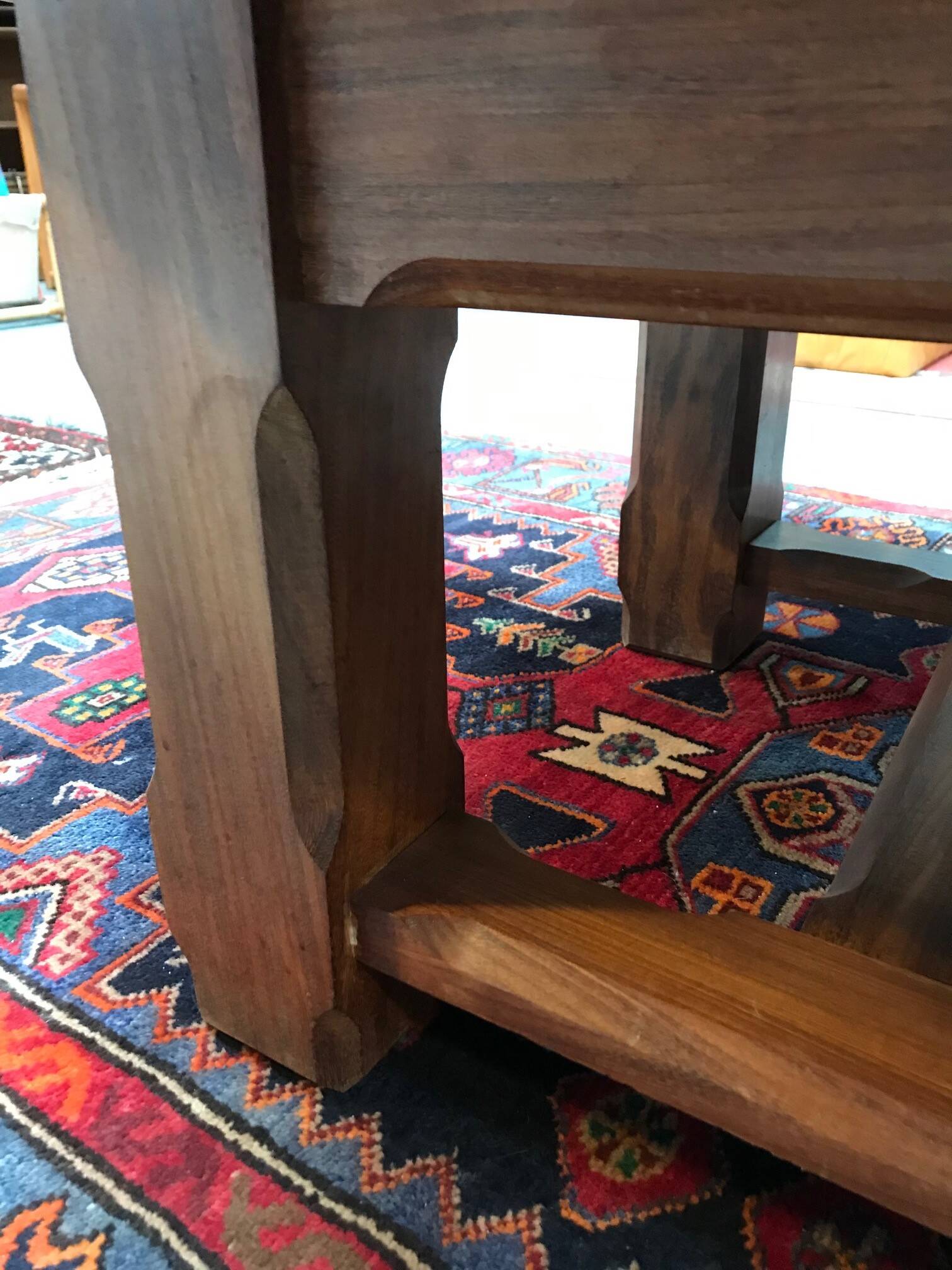 Vintage coffee table in wood and ceramic from the 70s