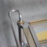 Vintage rolling dessert bar in gold metal and glass by Roche Bobois.