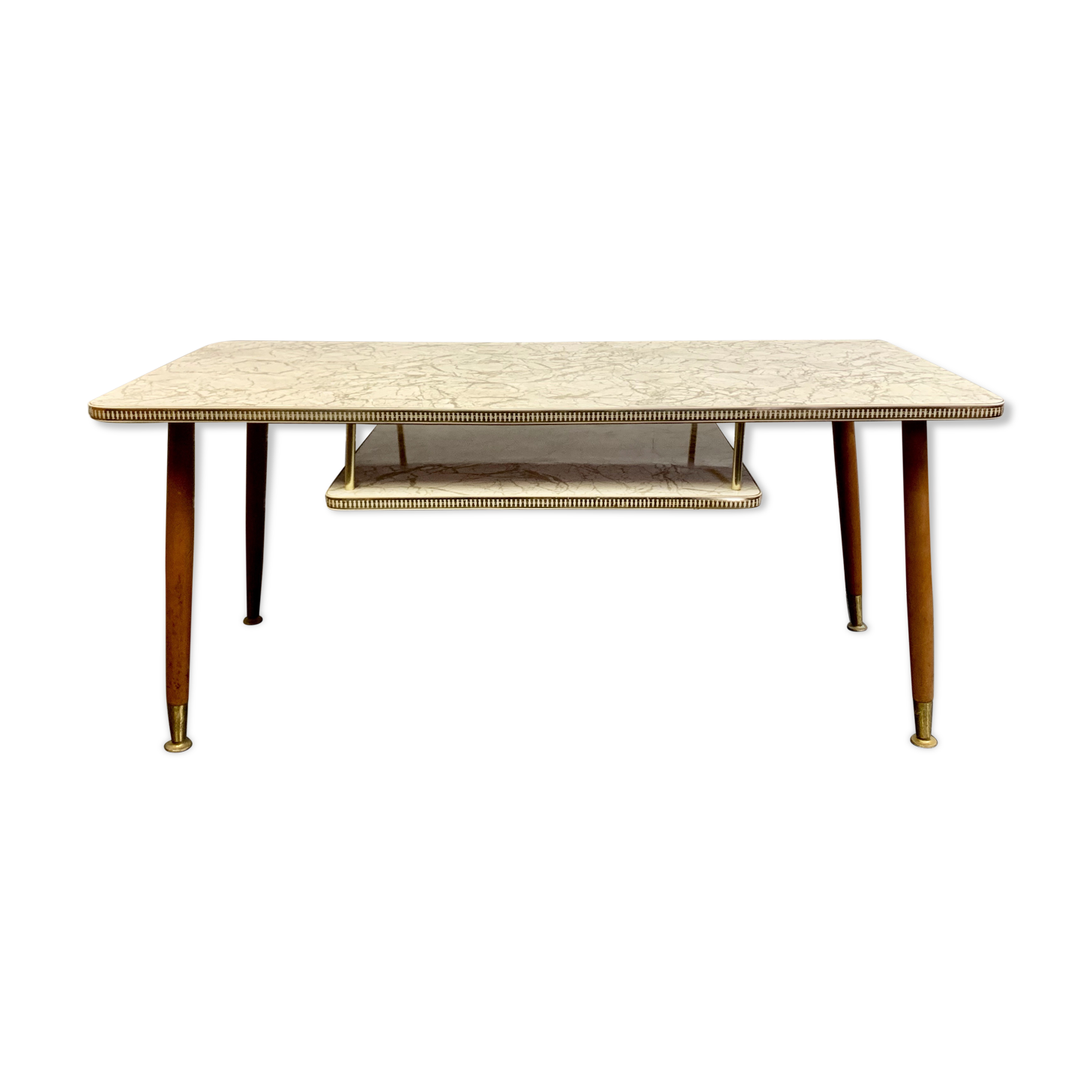 Vintage Coffee Table With Shelf Formica #D12