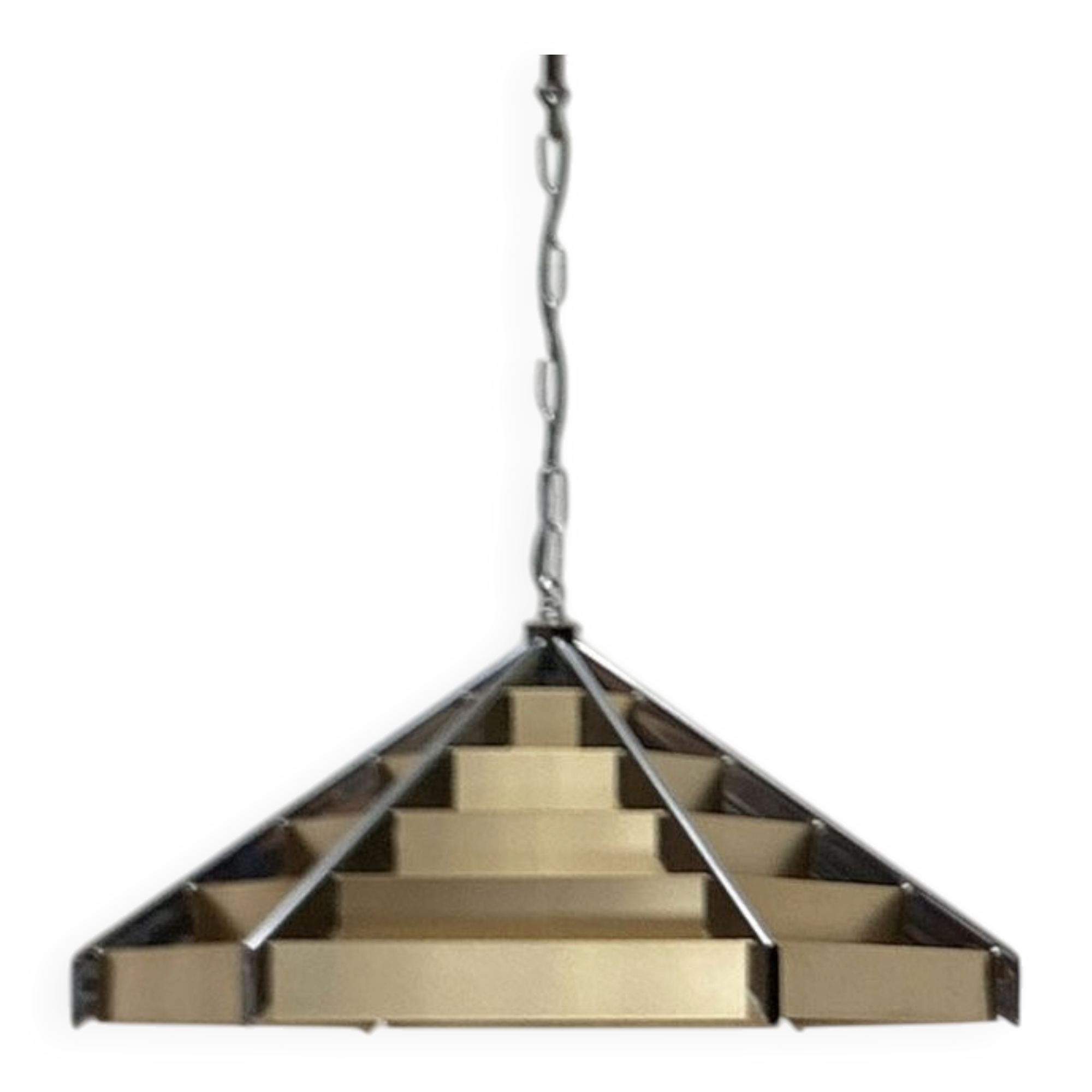 Geometric postmodern vintage pendant lamp, 1980s.