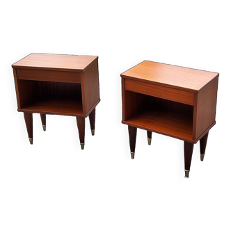 Pair of vintage bedside tables from the 60s in Scandinavian style