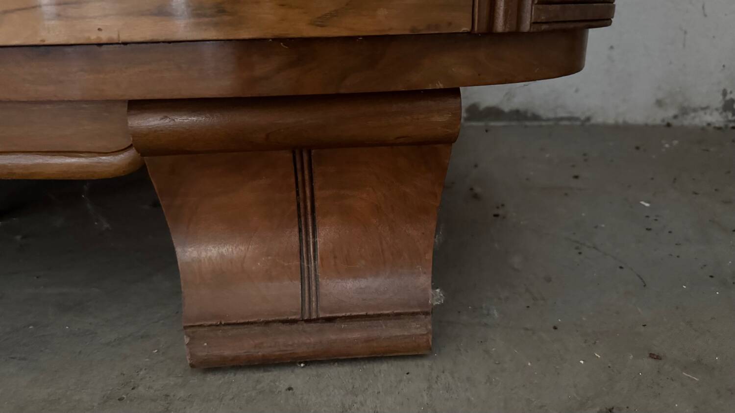 Art Deco style walnut mirrored wardrobe