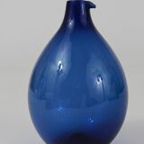 Glass vase signed Bleu Timo Sarpaneva Pullo Oiseau, Iittala, Finland, 1950s