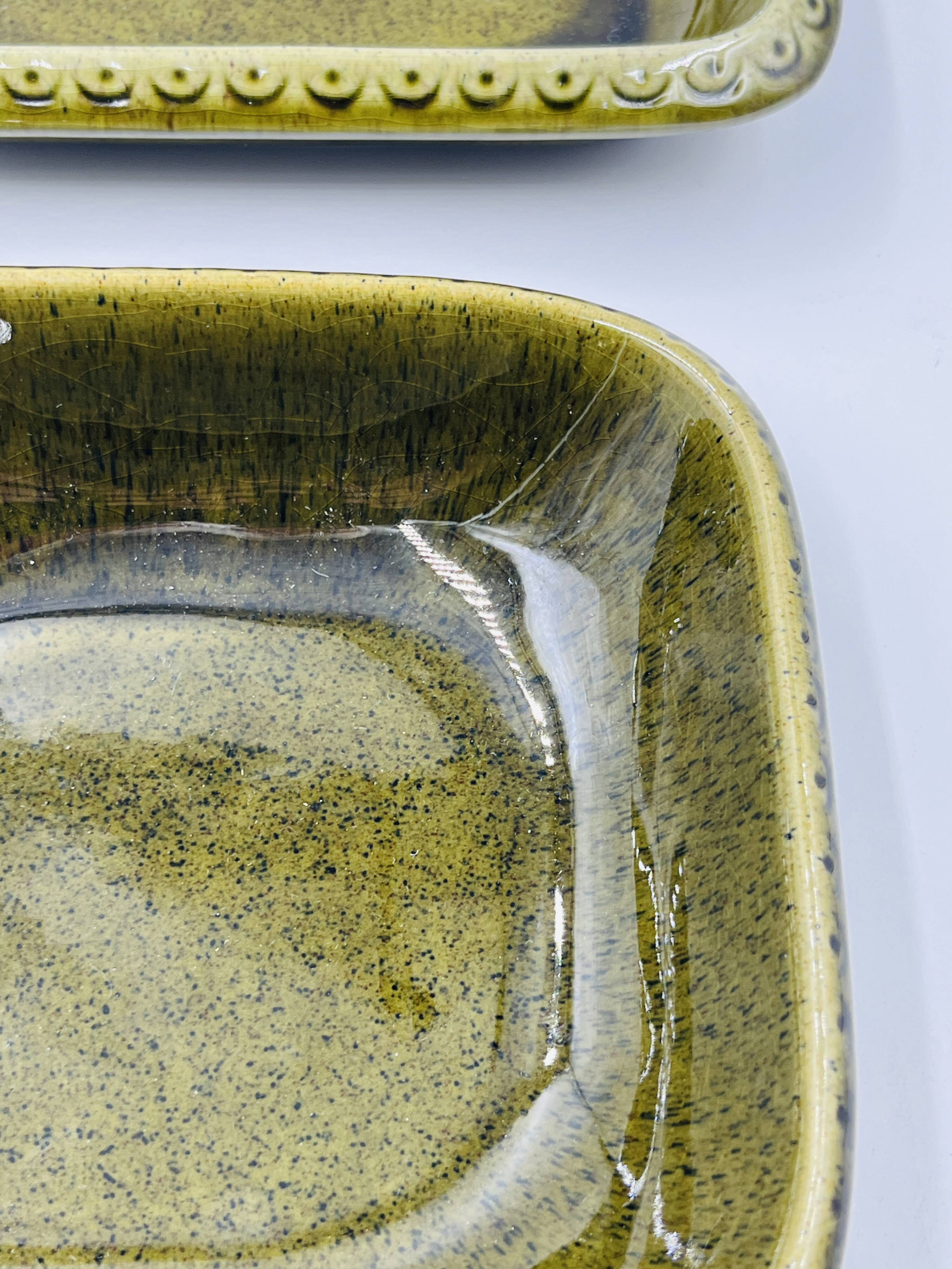 Lot 2 plats carrés en grès Deco Hälsingborg K.J. Svensson
