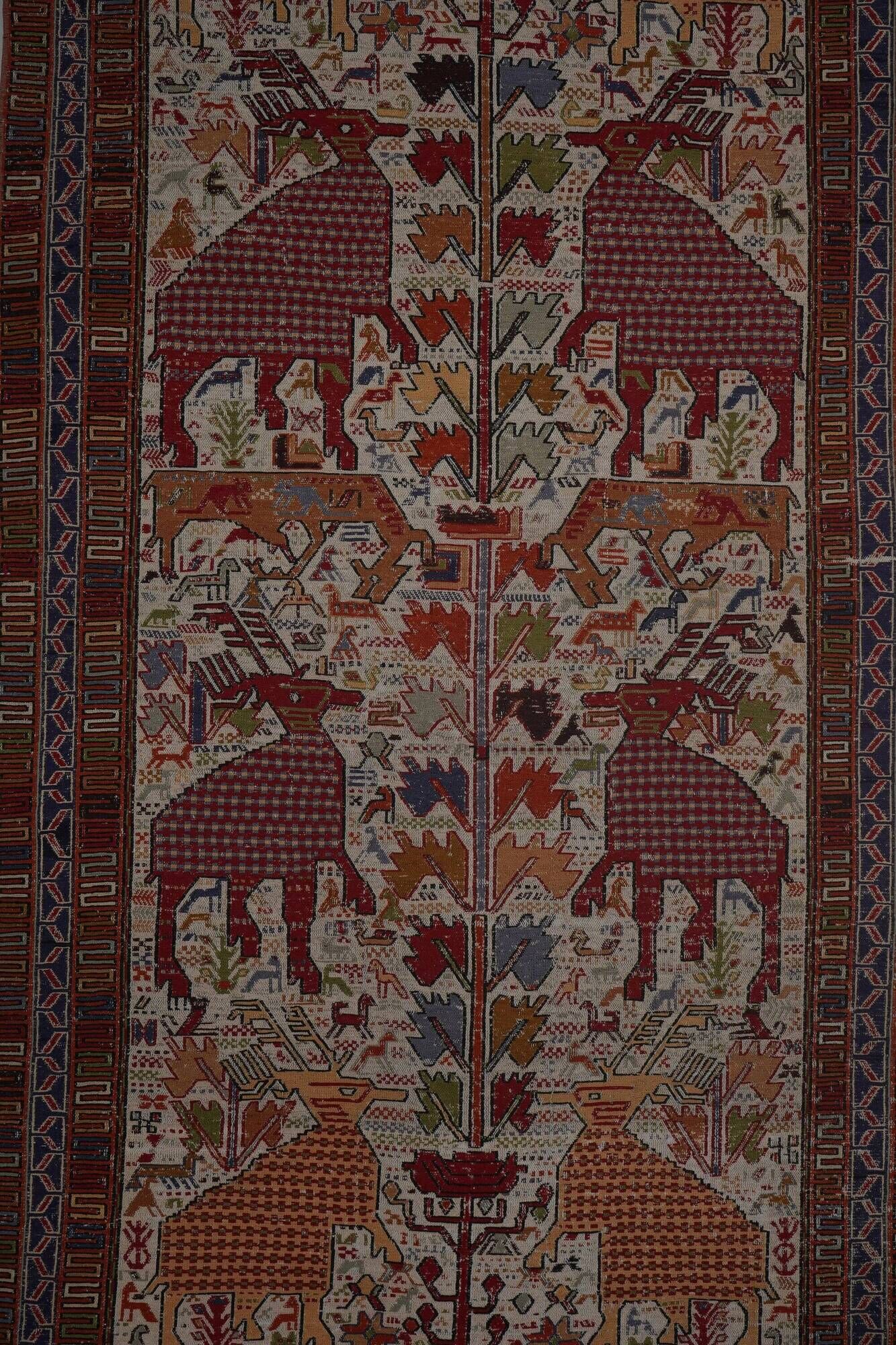 Vintage Turkish kilim, handwoven, 114x217 cm.