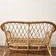 Vintage rattan two-seater sofa