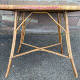 Vintage bamboo & rattan table 1950