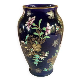 Old vase baluster enamelled lamp Boch Frères Keramis Belgium