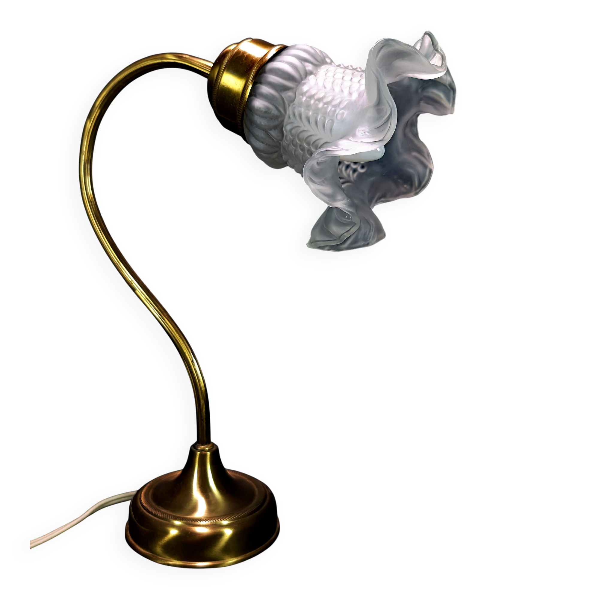 Art Nouveau swan neck table lamp
