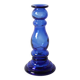 Bougeoir vintage en verre bleu cobalt / Italie / Années 1990