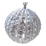 Ball shaped chandelier with hexagonal tassels and transparent pearls Vintage